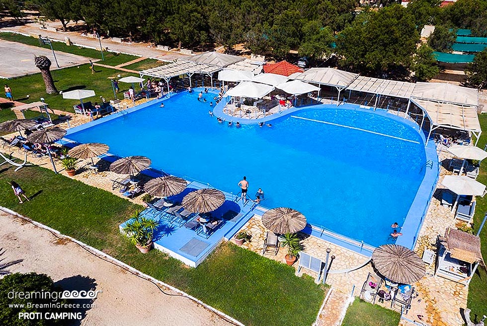 Camping Messinia Peloponnese Greece. Camping Proti swimming pool.