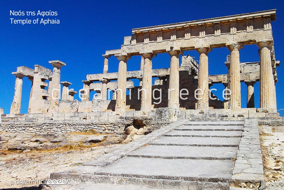 Aegina island Greece - Temple of Aphaia. Archaeological Sites in Greece