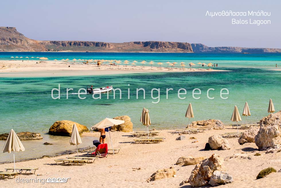 Travel Greek islands. Chania Crete island Greece Beaches. Balos Lagoon.