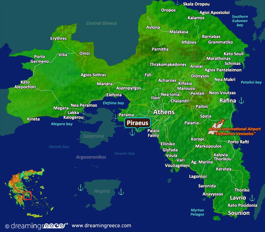 Piraeus Map Greece