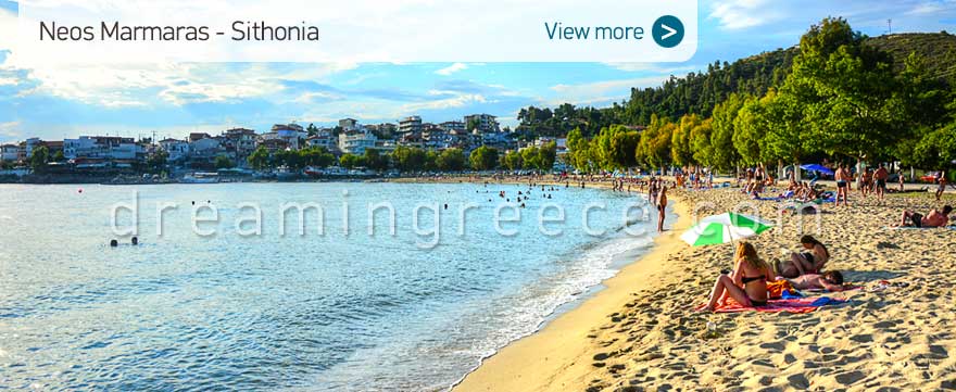 Neos Marmaras beach Halkidiki Beaches Sithonia Greece. Cahlkidiki Beaches.