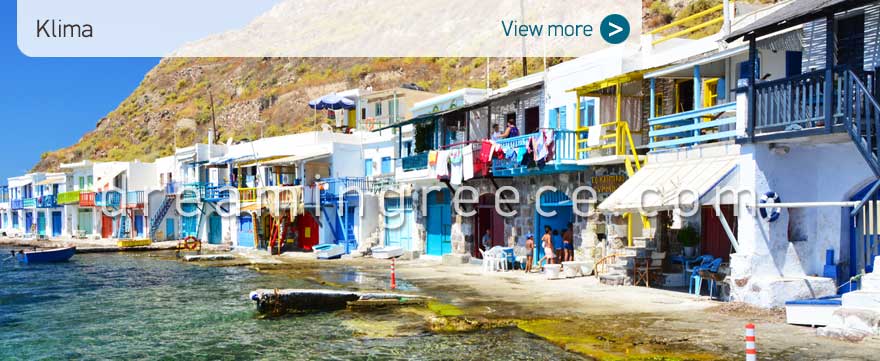 Klima beach Milos Beaches Greece. Travel Guide of Milos island.