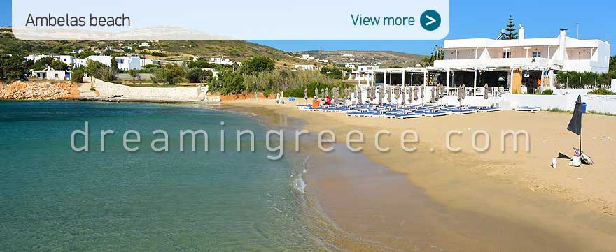 Ambelas beach Paros Beaches Greece. Holidays in Greece.