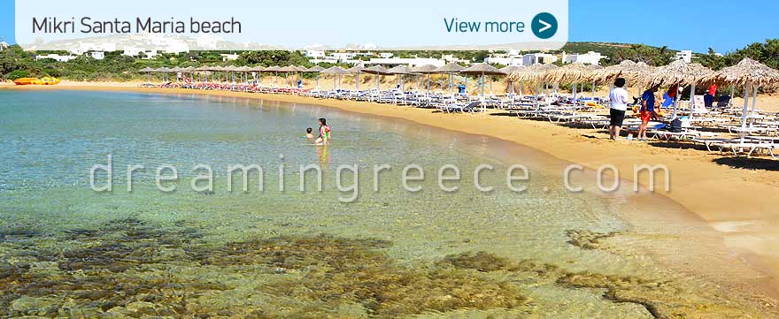 Mikri Santa Maria beach Paros Greece. Discover Paros island.