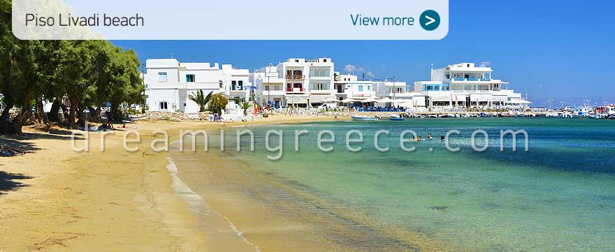 Piso Livadi beach Paros Beaches Greece. Travel Guide of Paros island.