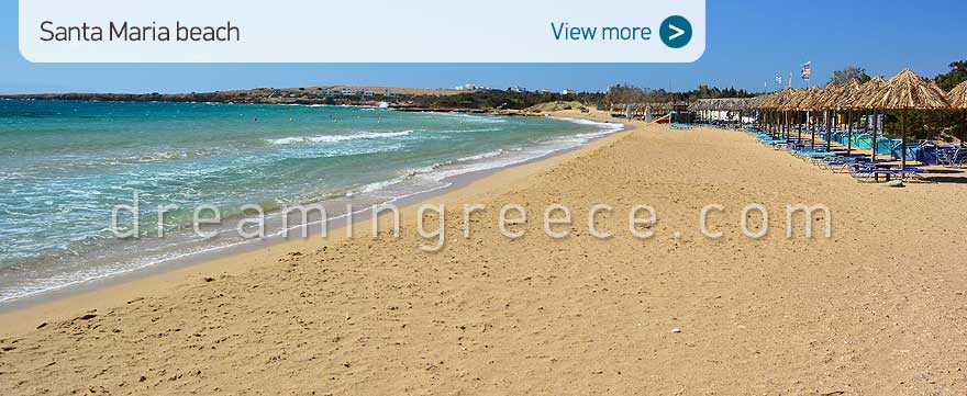 Santa Maria beach Paros Beahces Greece. Discover Paros island.