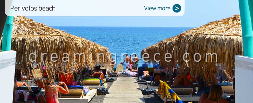 Perivolos beach Santorini Beaches Greece. Vacations Greek islands.