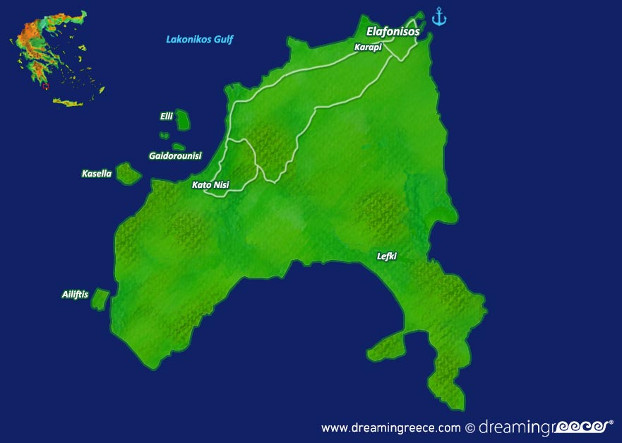 Elafonisos island Map Greece