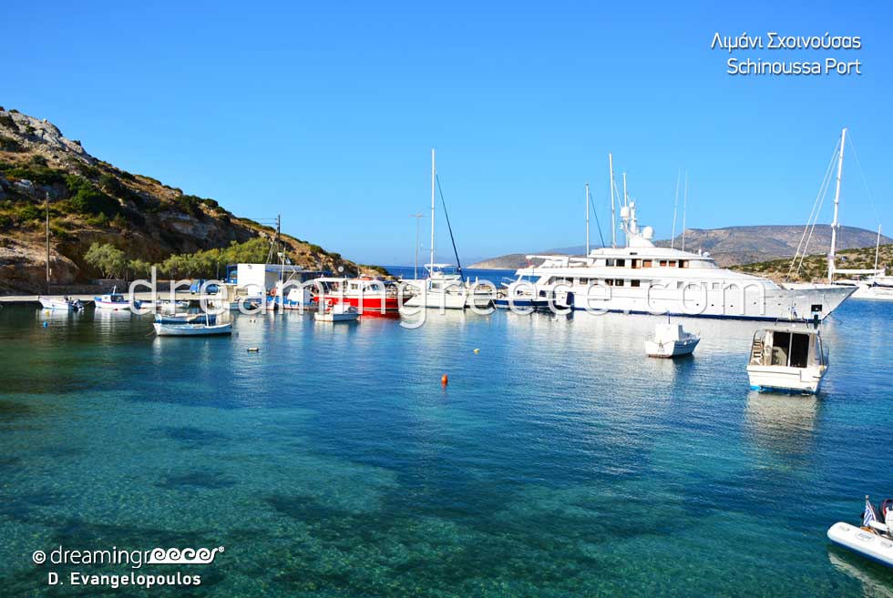 Tourist Guide of Schinoussa Greece Port. Greek islands.