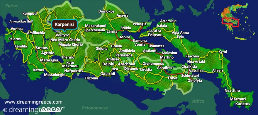 Karpenisi Map Greece
