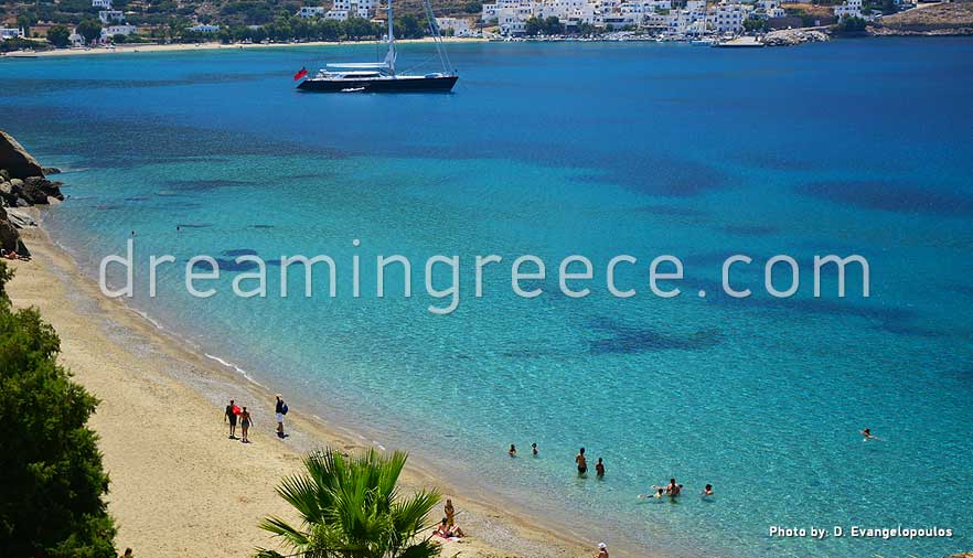 Levrossos beach Amorgos beaches Greece. Holidays in Greece.