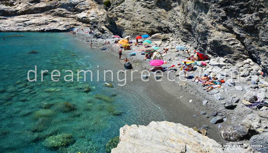 Mouros beach Amorgos beaches. Holidays in Greece.