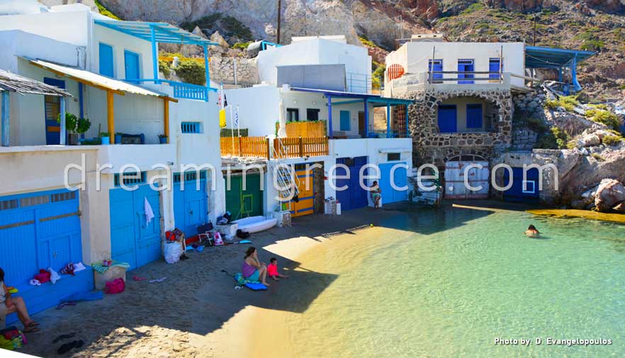Fyropotamos beach Milos island. Vacations in Milos island Greece.