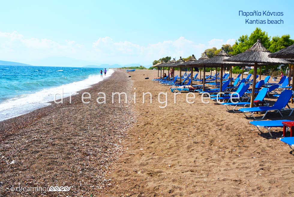 Kantias beach. Beaches in Nafplio Greece.