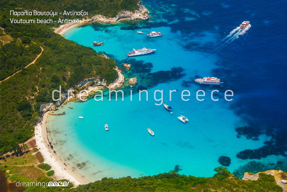 Holidays Greek islands. Vacations Greece. Voutoumi beach.