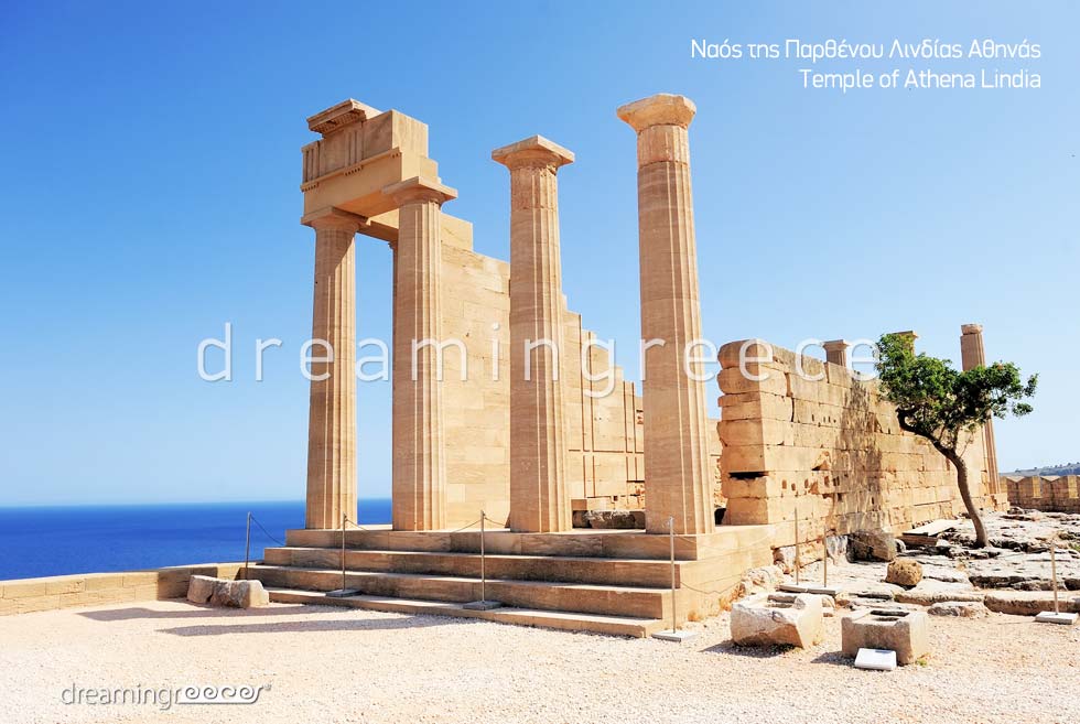 Temple of Athena Lindia Rhodes island Dodecanese. Vacations Greece