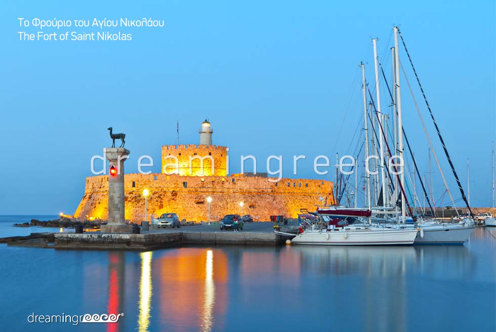 Fort of Saint Nicholas Rhodes island Dodecanese Greece. Vacations Greek islands