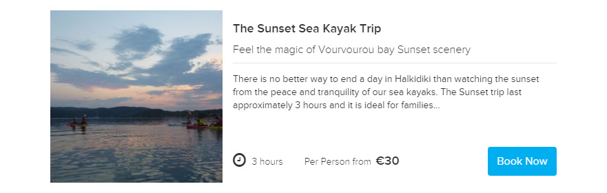 Sunset Sea Kayak trip Sea Kayak Halkidiki