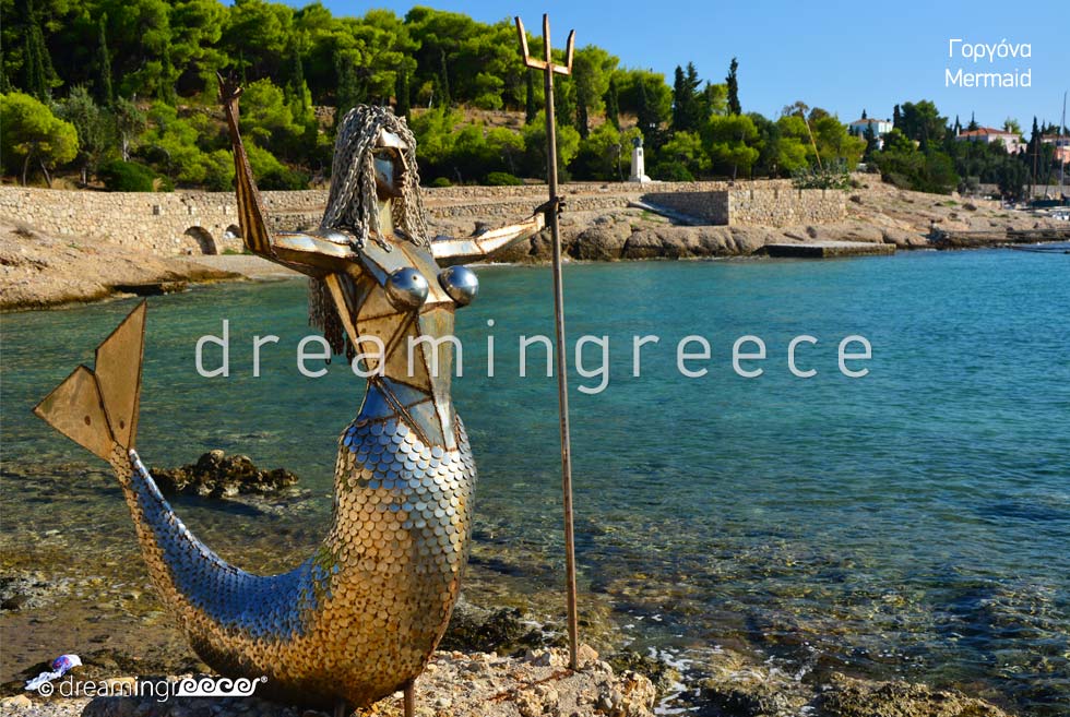 Mermaid Spetses island. Discover Greece Argosaronic islands