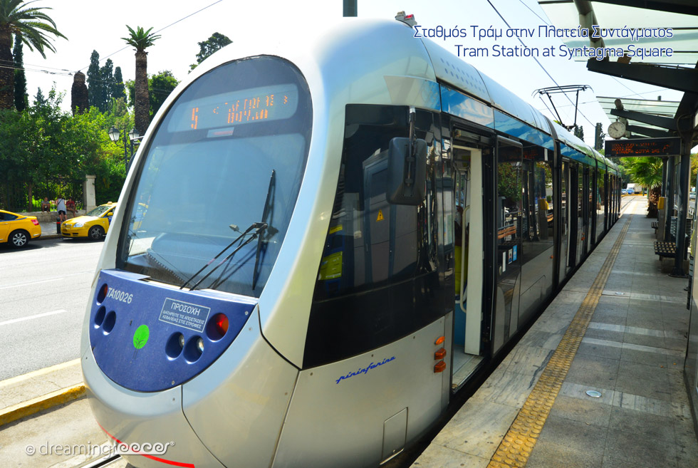Syntagram Square Tram in Athens Greece