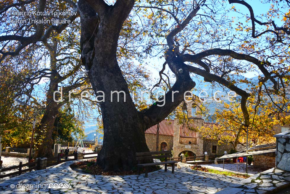 Kato Trikalon Square Trikala of Corinth Peloponnese Greece