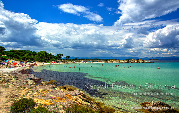 Holidays Greece Travel. Karydi beach in Halkidiki Greece. 