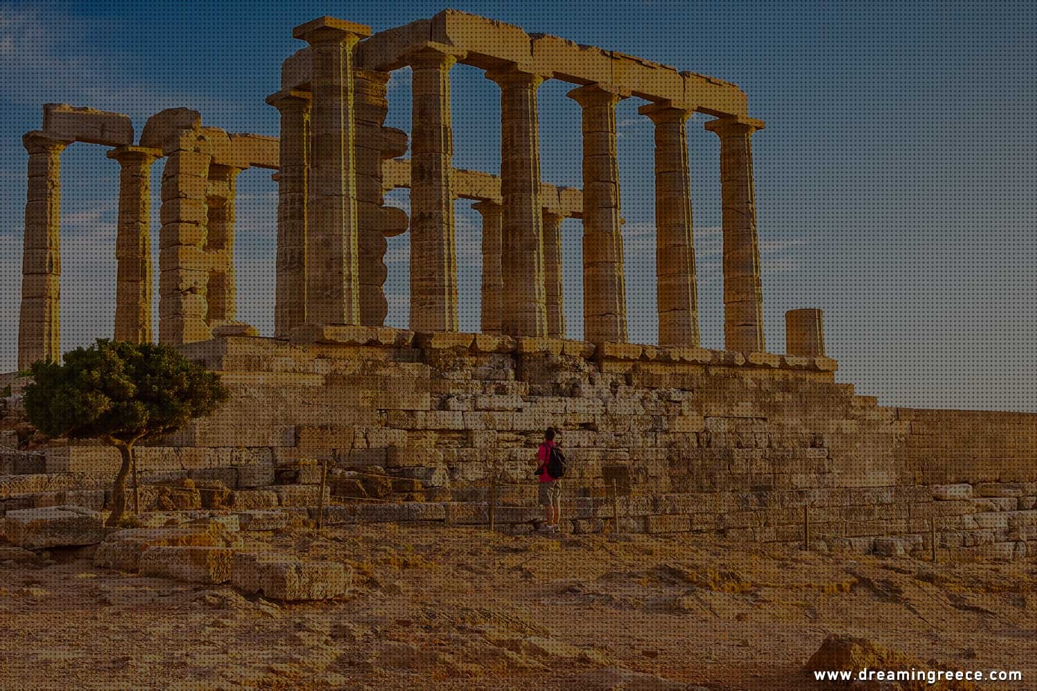Archaeological sites in Greece. Temple of Poseidon at Sounio